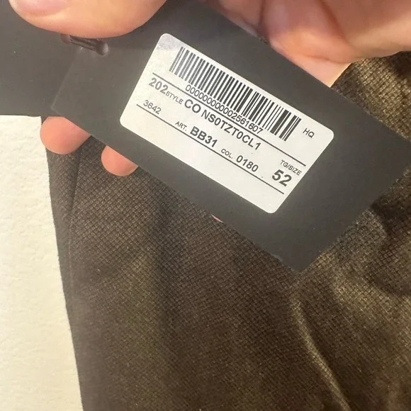 PT Torino Men Brown Herringbone Cargo Pants Deluxe Comfort Fabric Size 52‎